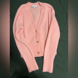 & other stories pink bee button cardigan